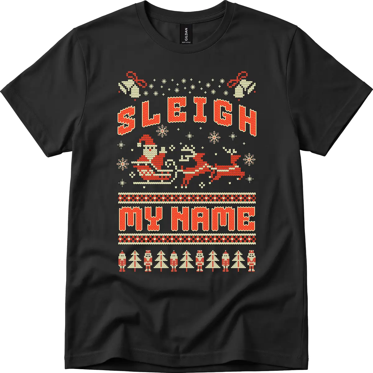 Sleigh My Name Christmas Sweater T-Shirt in Black