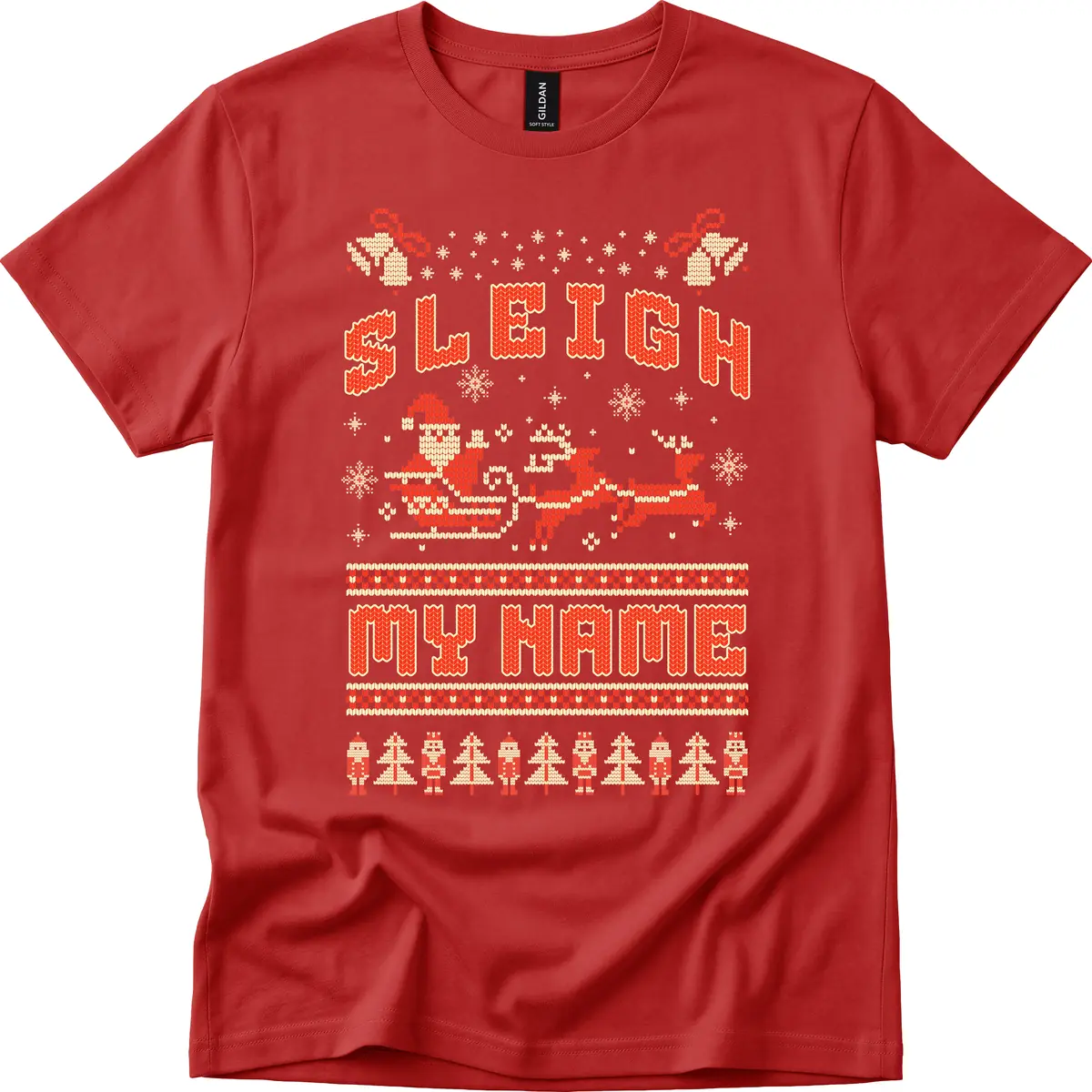 Sleigh My Name Christmas Sweater T-Shirt in Red
