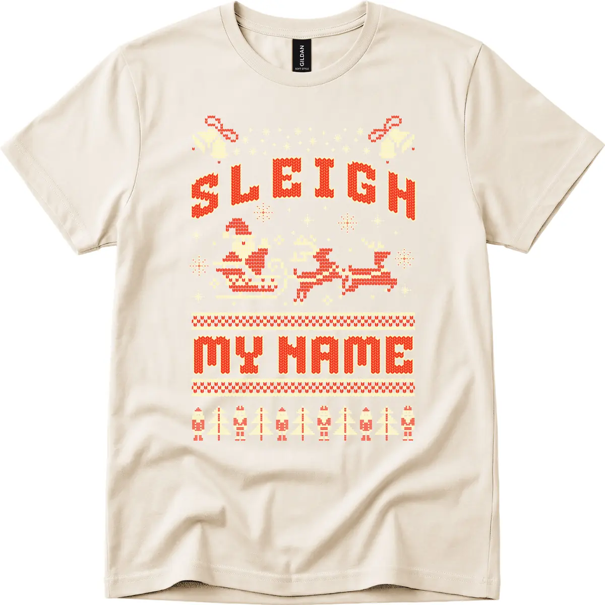 Sleigh My Name Christmas Sweater T-Shirt in Natural