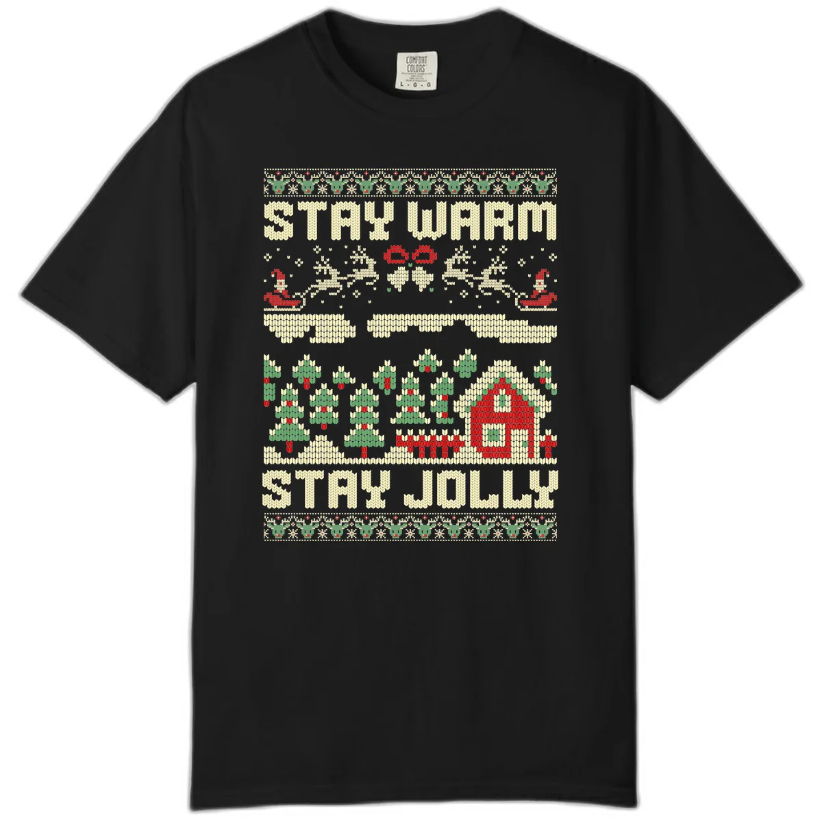 Ugly Christmas Sweater Style Design Comfort Color in Black
