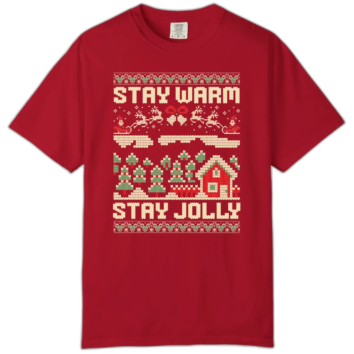 Ugly Christmas Sweater Style Design Comfort Color in Red