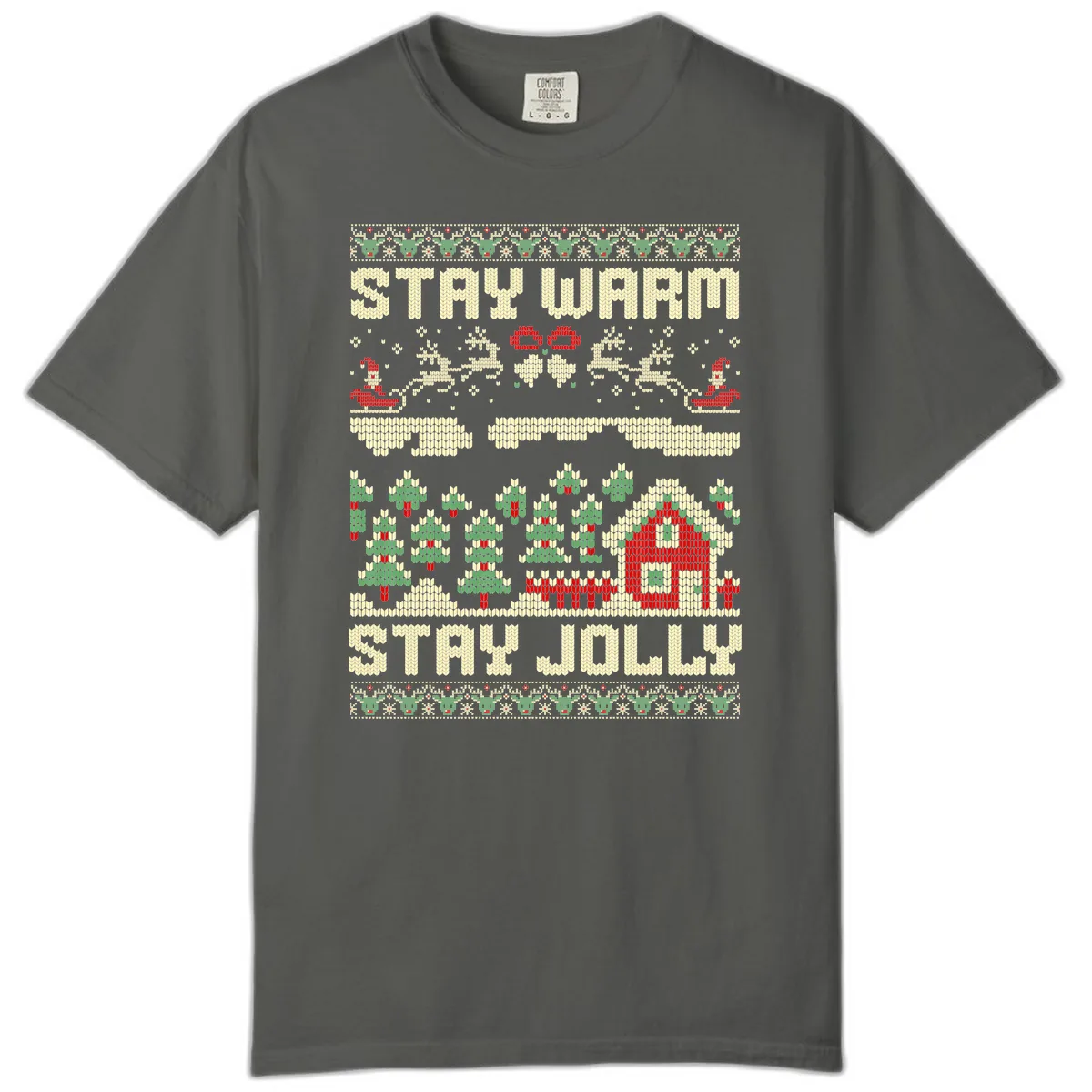 Ugly Christmas Sweater Style Design Comfort Color in Pepper