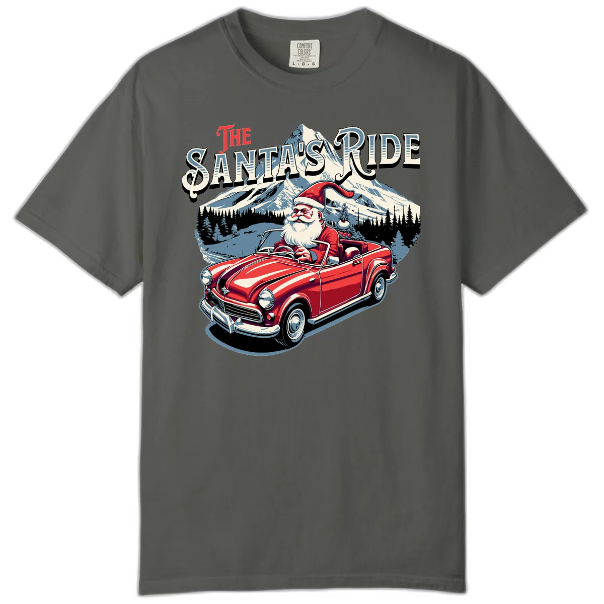 The Santa's Ride Christmas Graphic Comfort Color in Pepper