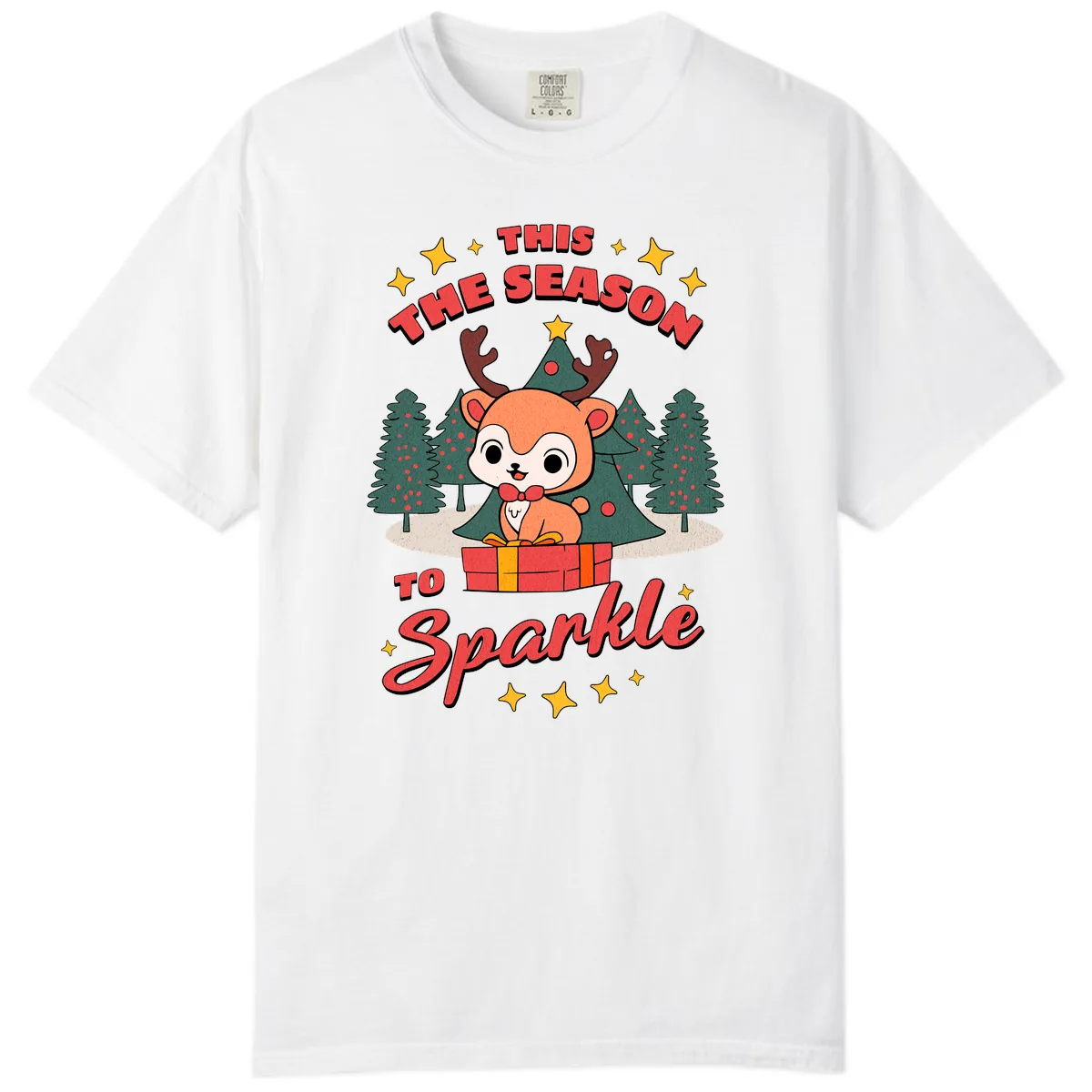 This Season To Sparkle Reindeer Comfort Color in White