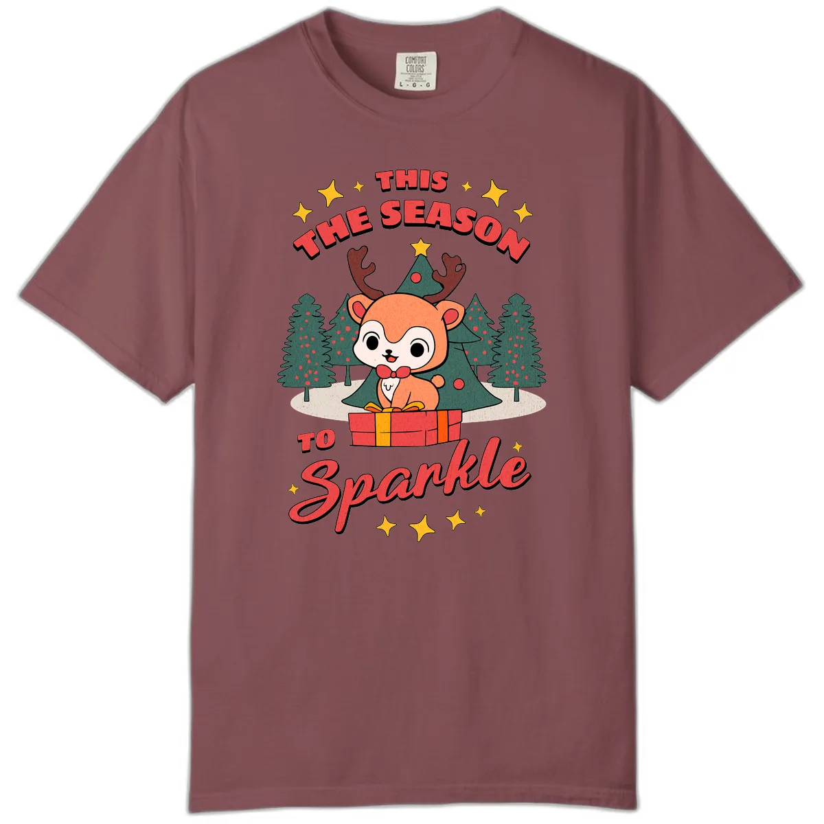 This Season To Sparkle Reindeer Comfort Color in Brick