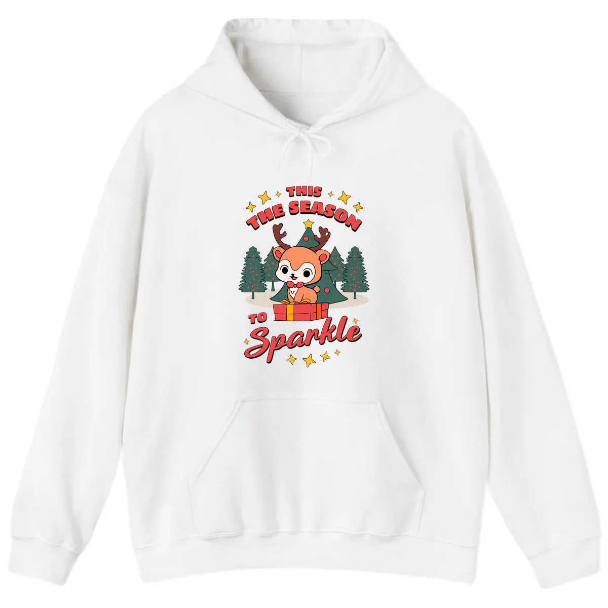 This Season To Sparkle Reindeer Hoodie in White