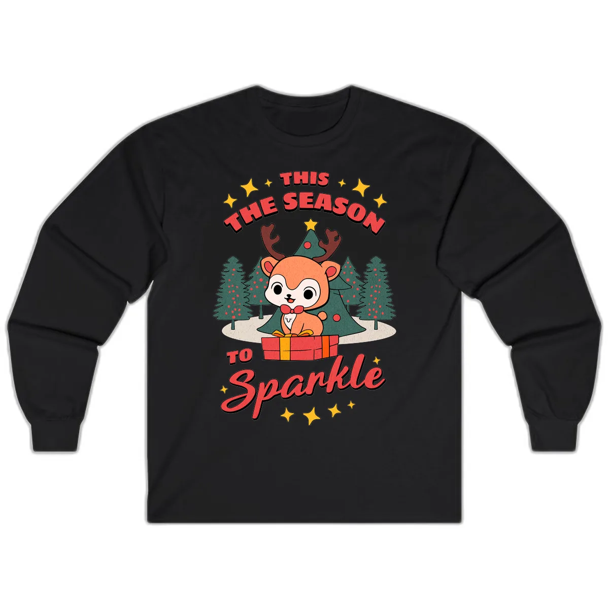 This Season To Sparkle Reindeer Long Sleeve in Black