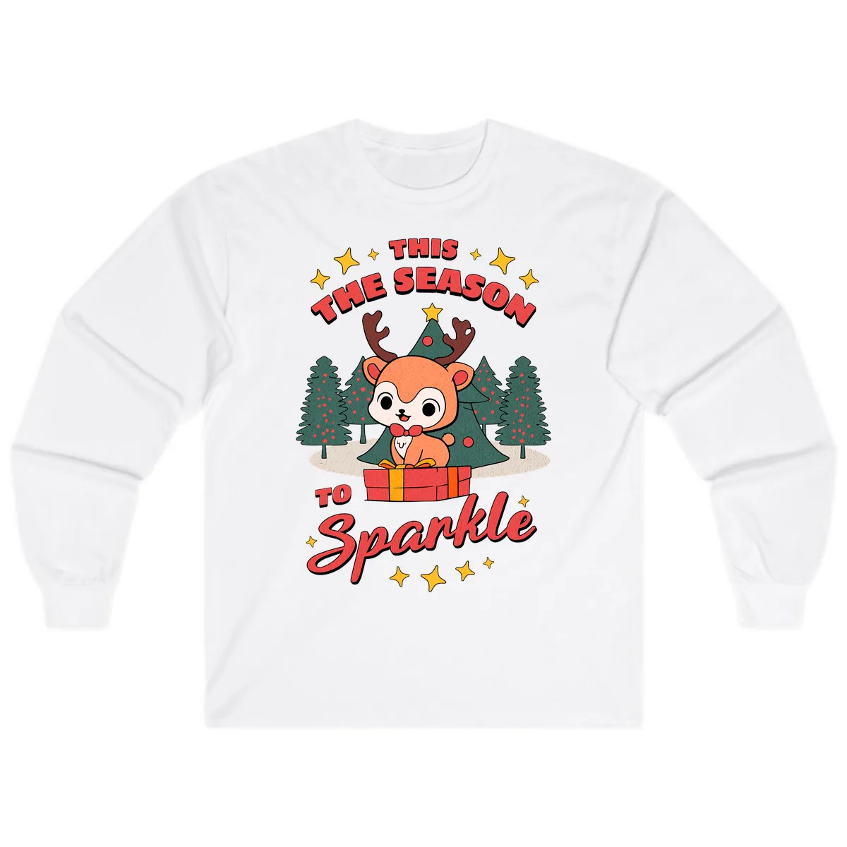 This Season To Sparkle Reindeer Long Sleeve in White