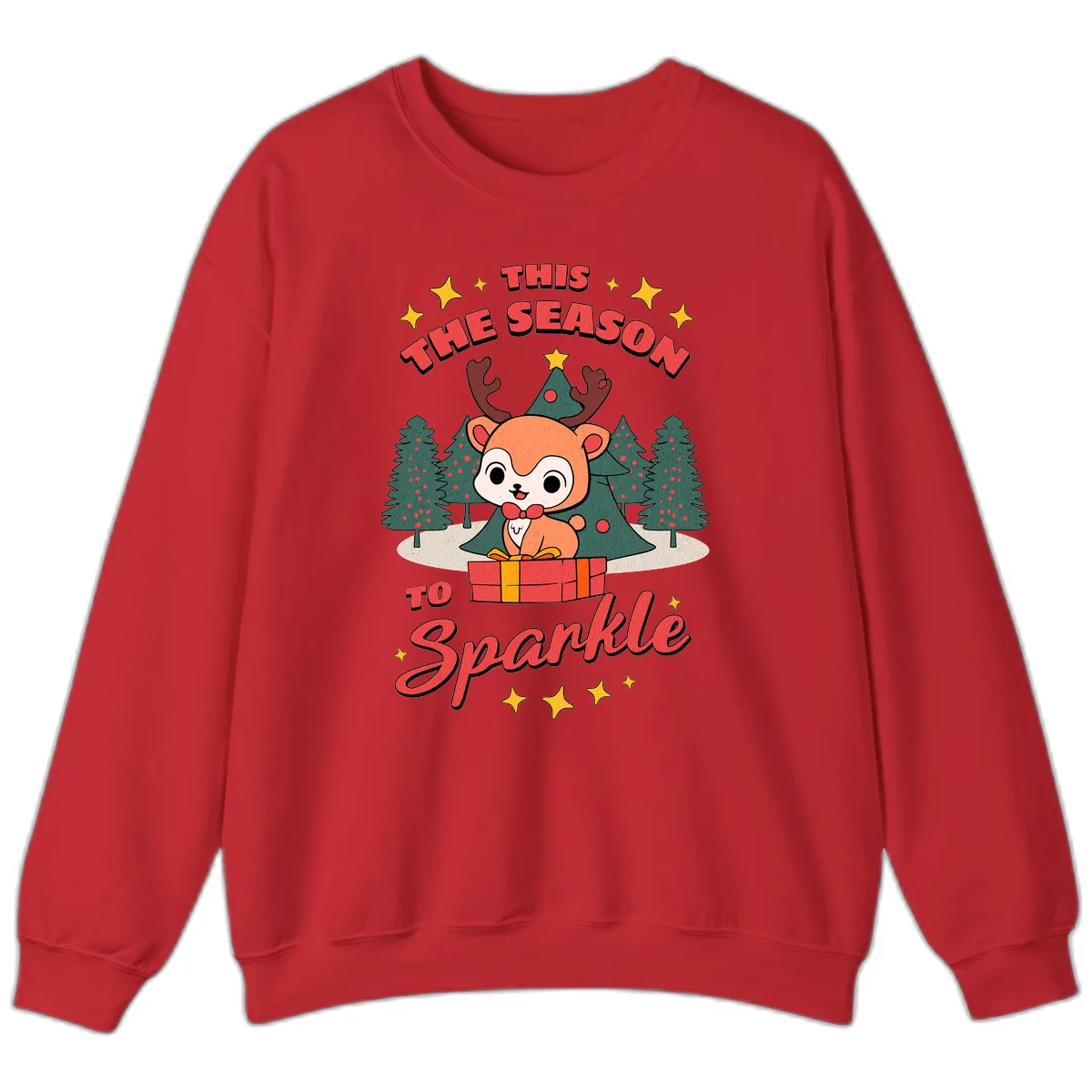 This Season To Sparkle Reindeer Sweatshirt in Red