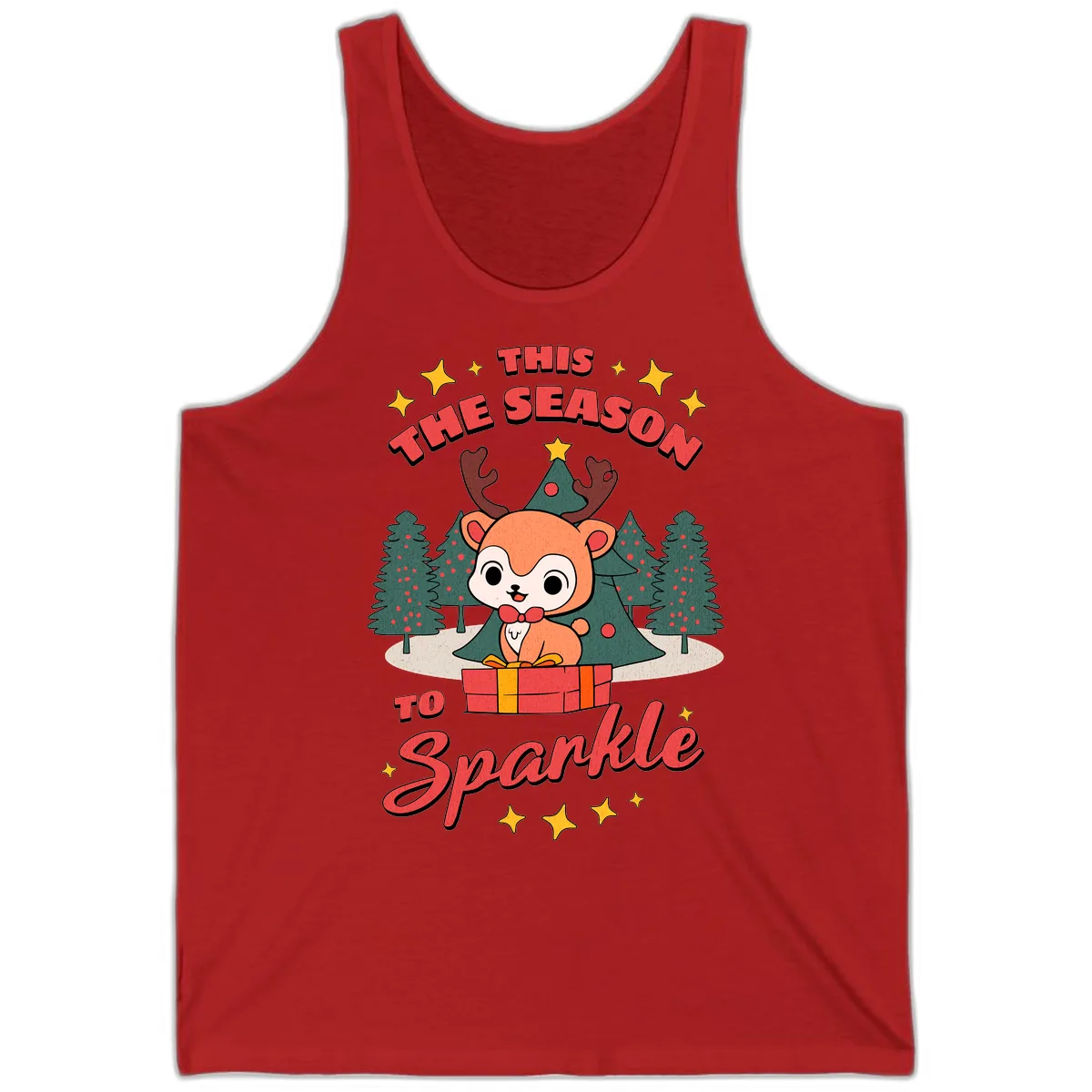 This Season To Sparkle Reindeer Tank in Red