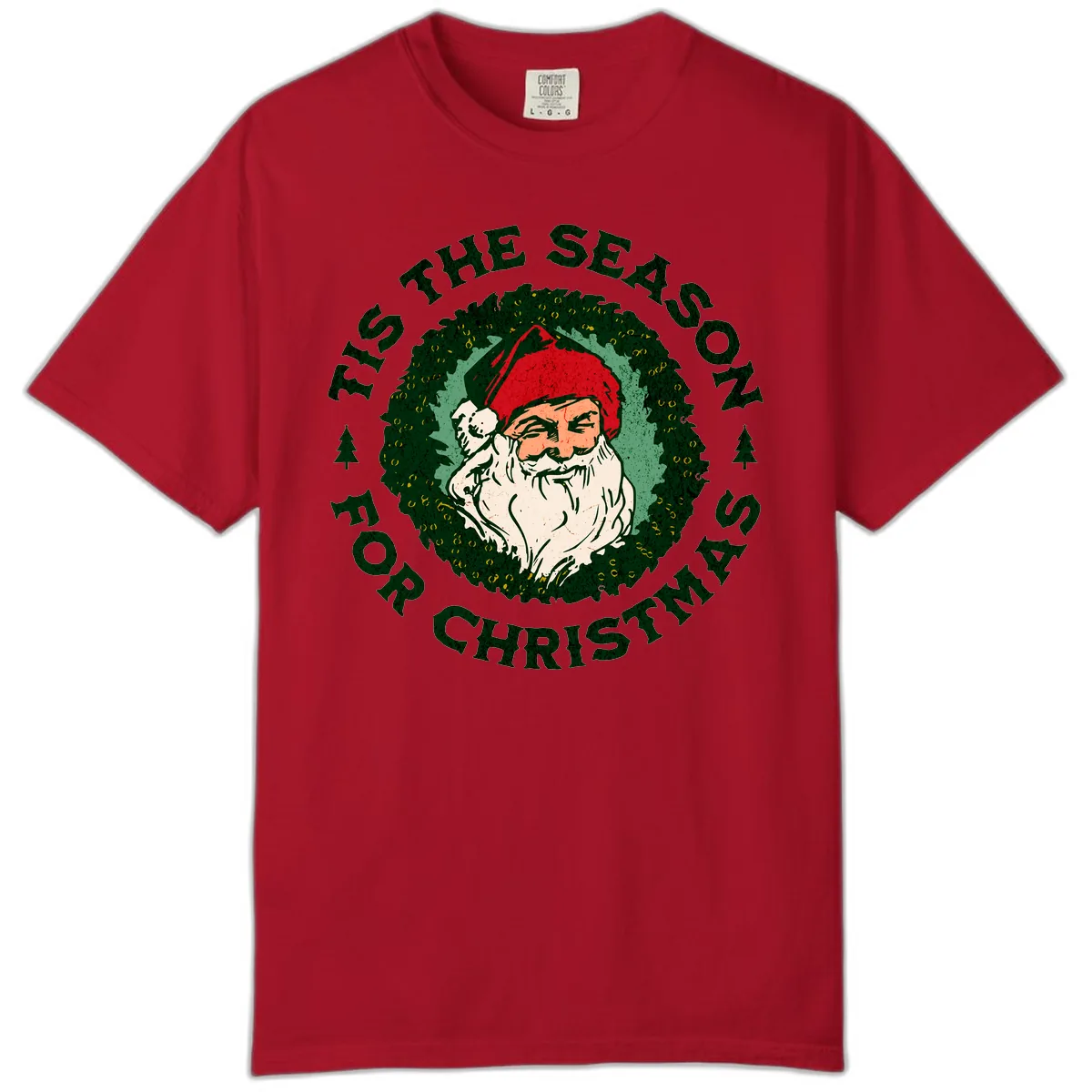 Tis The Season For Christmas Santa Comfort Color in Red