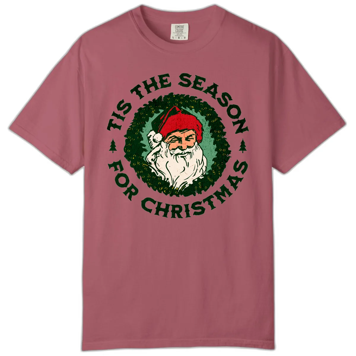 Tis The Season For Christmas Santa Comfort Color in Crimson
