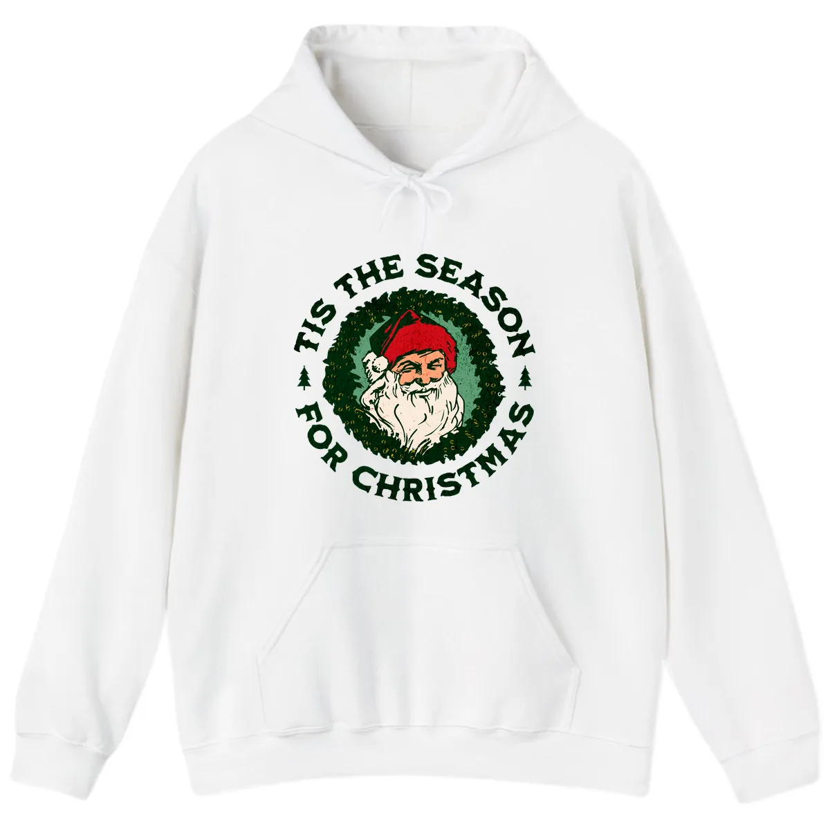 Tis The Season For Christmas Santa Hoodie in White