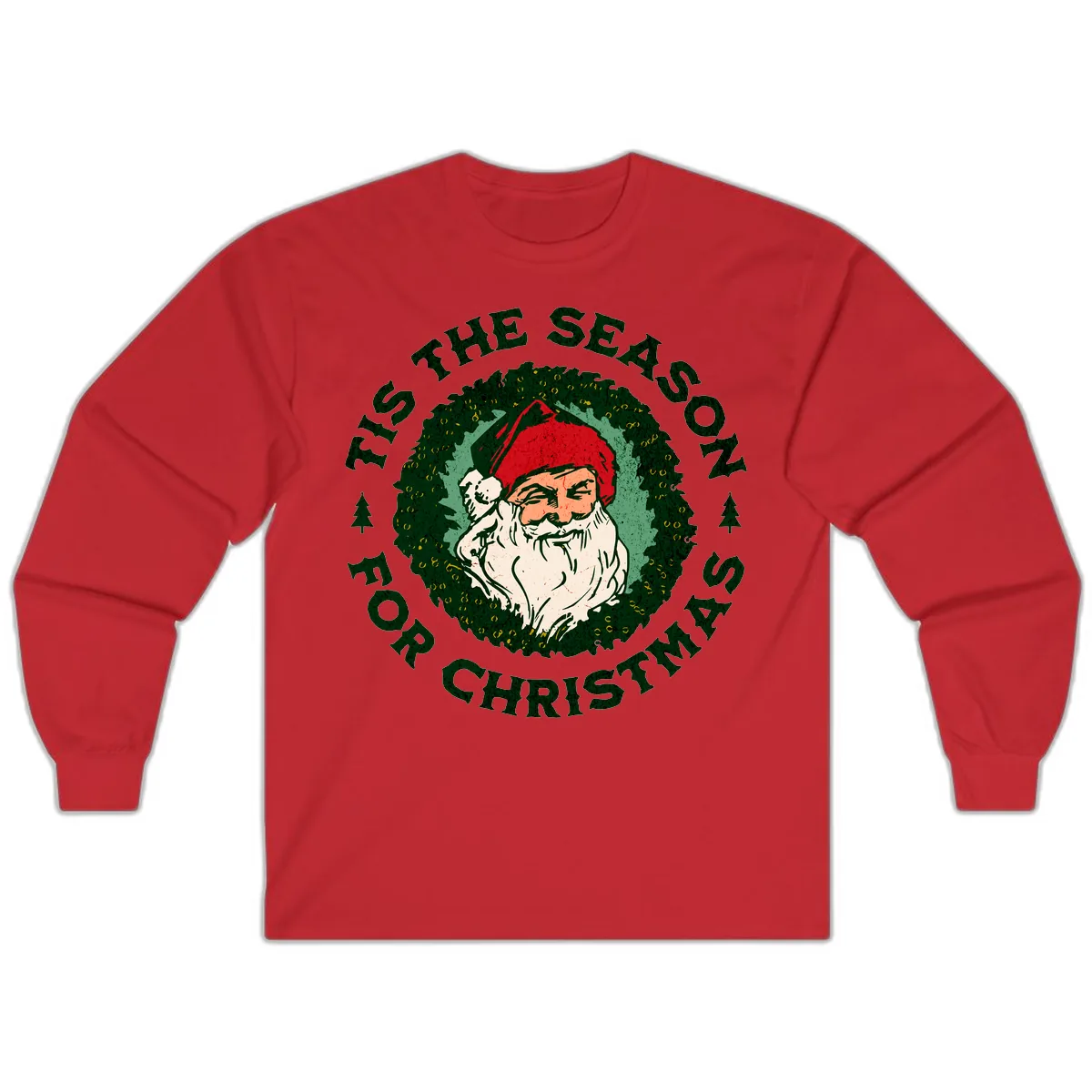 Tis The Season For Christmas Santa Long Sleeve in Red