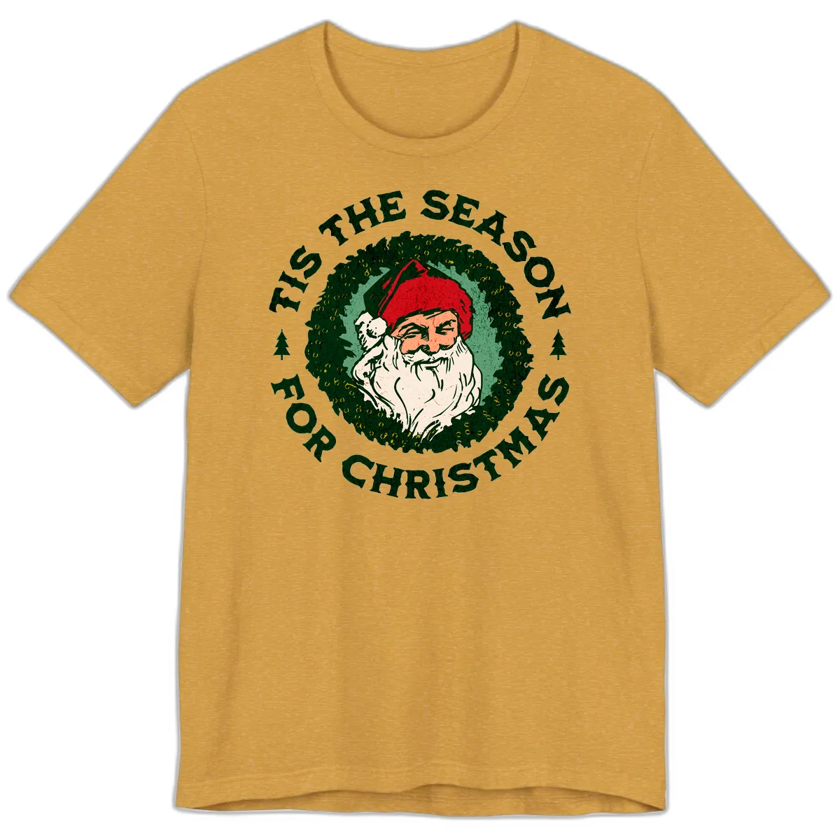Tis The Season For Christmas Santa Premium T-Shirt in Heather Mustard