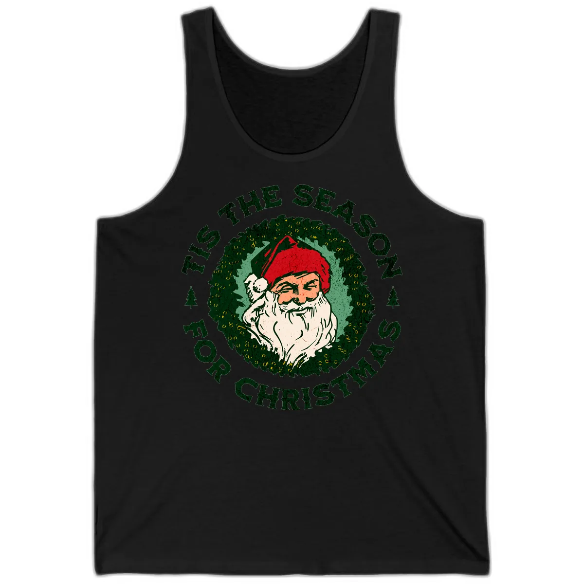 Tis The Season For Christmas Santa Tank in Black