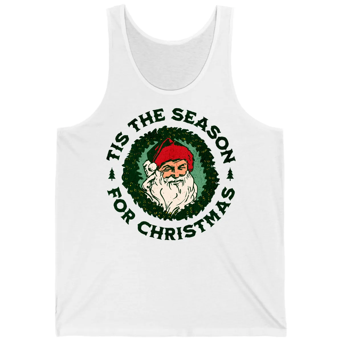 Tis The Season For Christmas Santa Tank in White