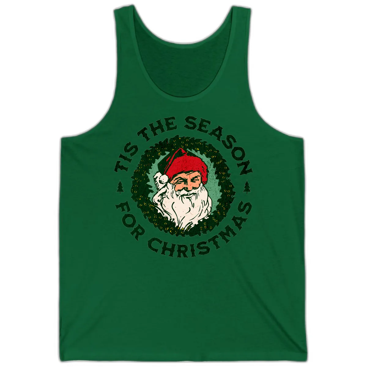 Tis The Season For Christmas Santa Tank in Kelly