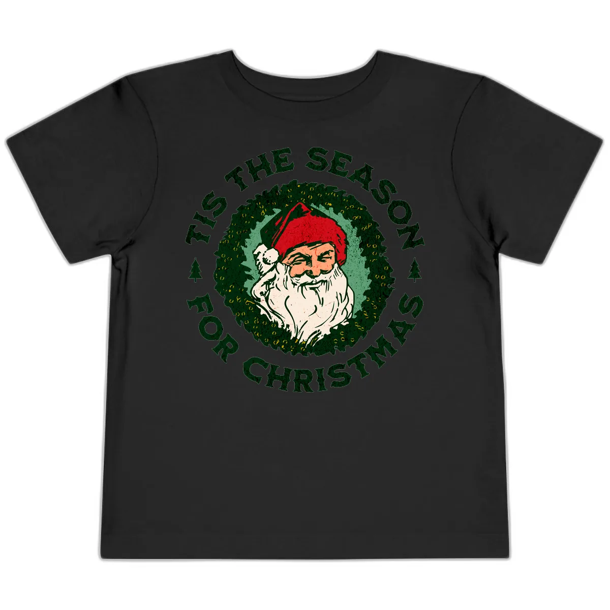Tis The Season For Christmas Santa Toddler T-Shirt in Black