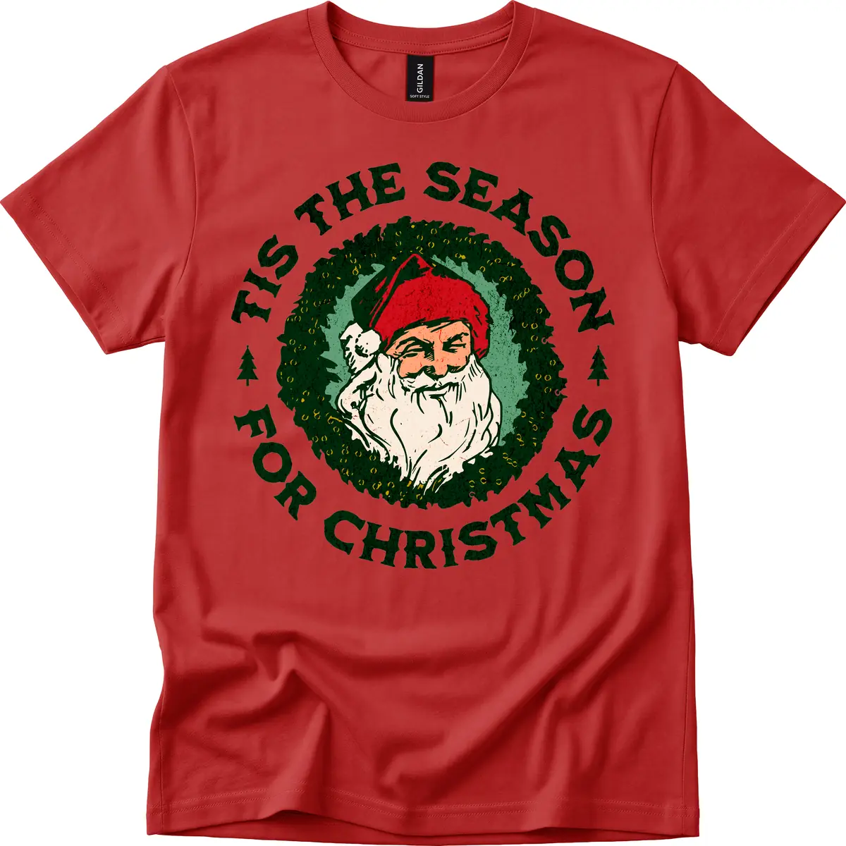 Tis The Season For Christmas Santa T-Shirt in Red