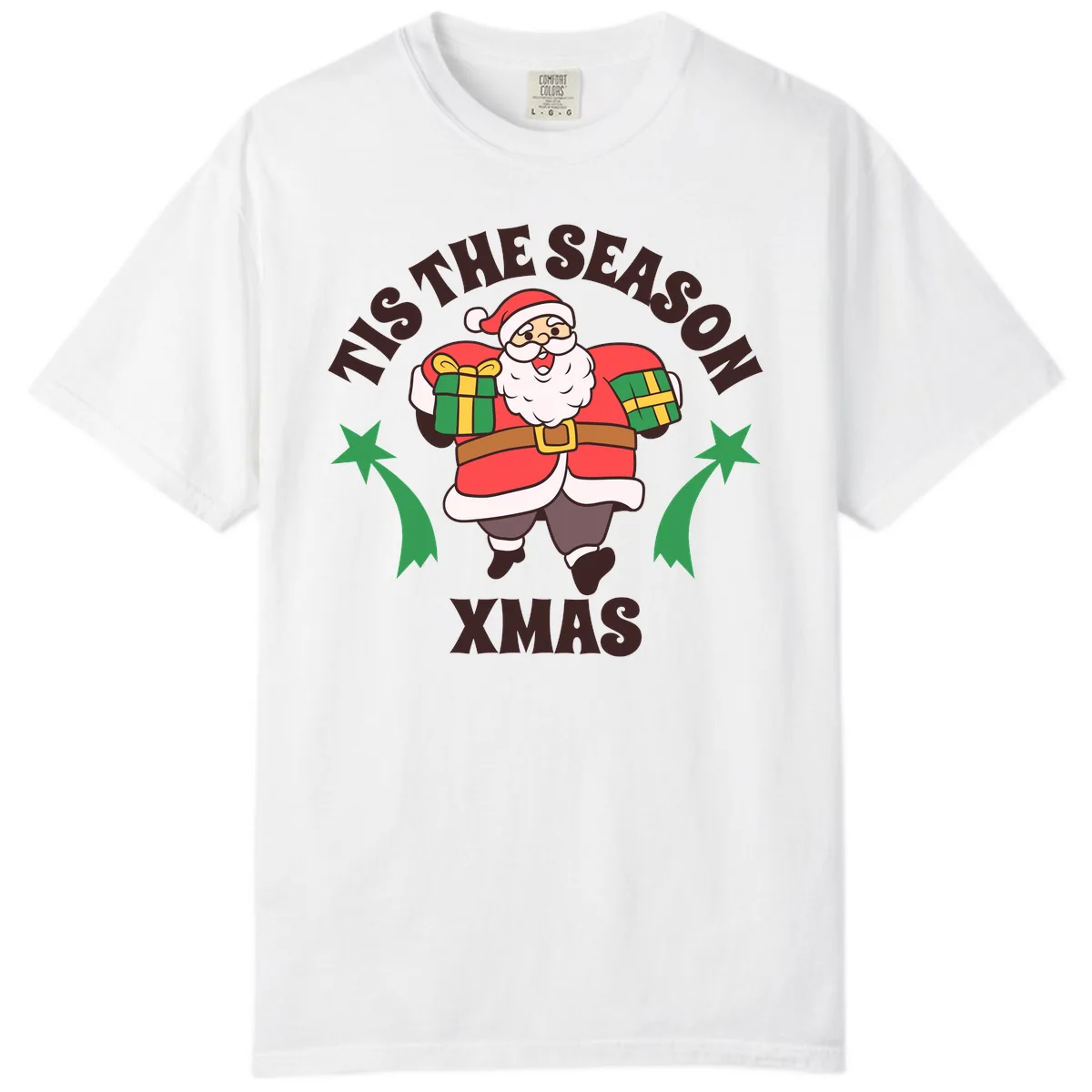 Tis The Season For Presents Santa Comfort Color in White
