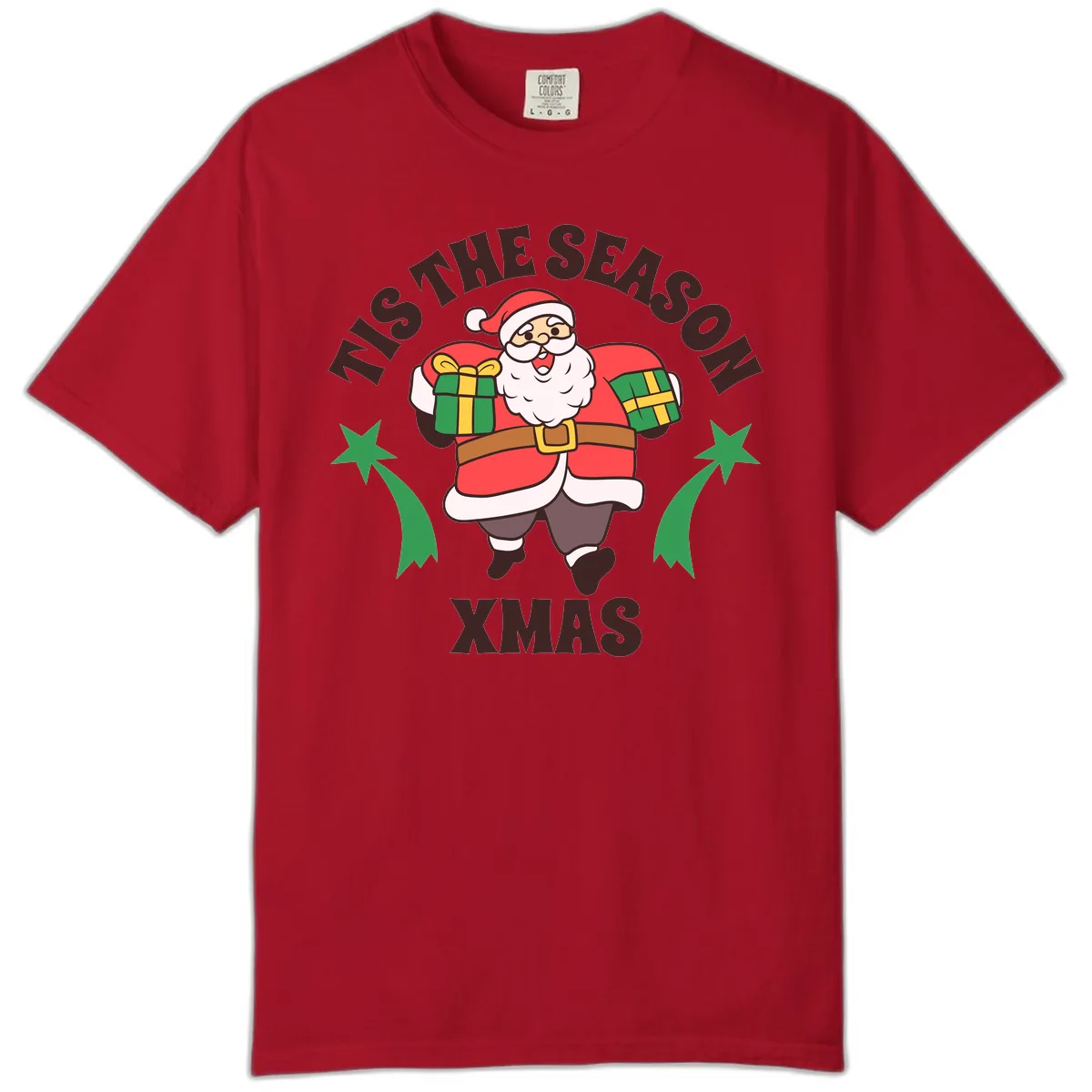 Tis The Season For Presents Santa Comfort Color in Red