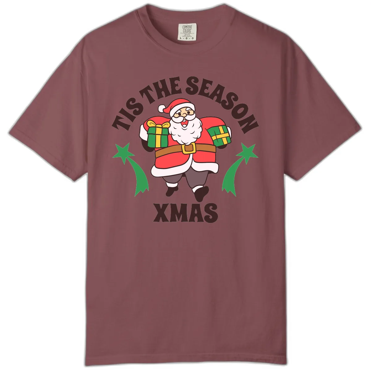 Tis The Season For Presents Santa Comfort Color in Brick