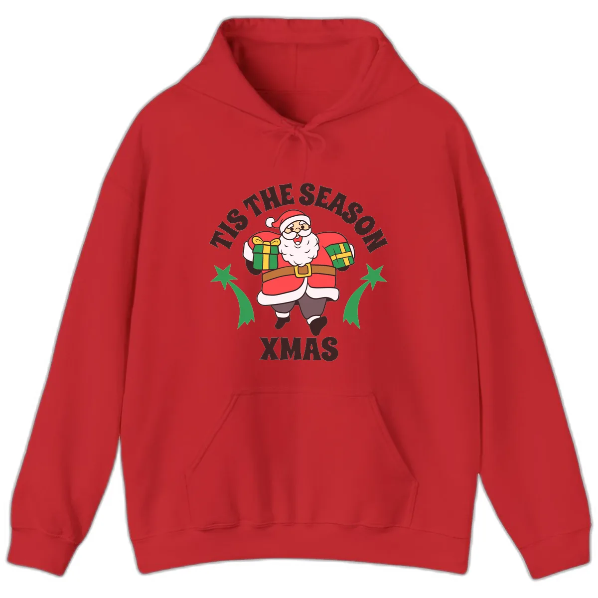 Tis The Season For Presents Santa Hoodie in Red