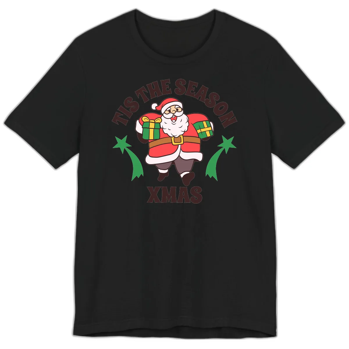 Tis The Season For Presents Santa Premium T-Shirt in Black