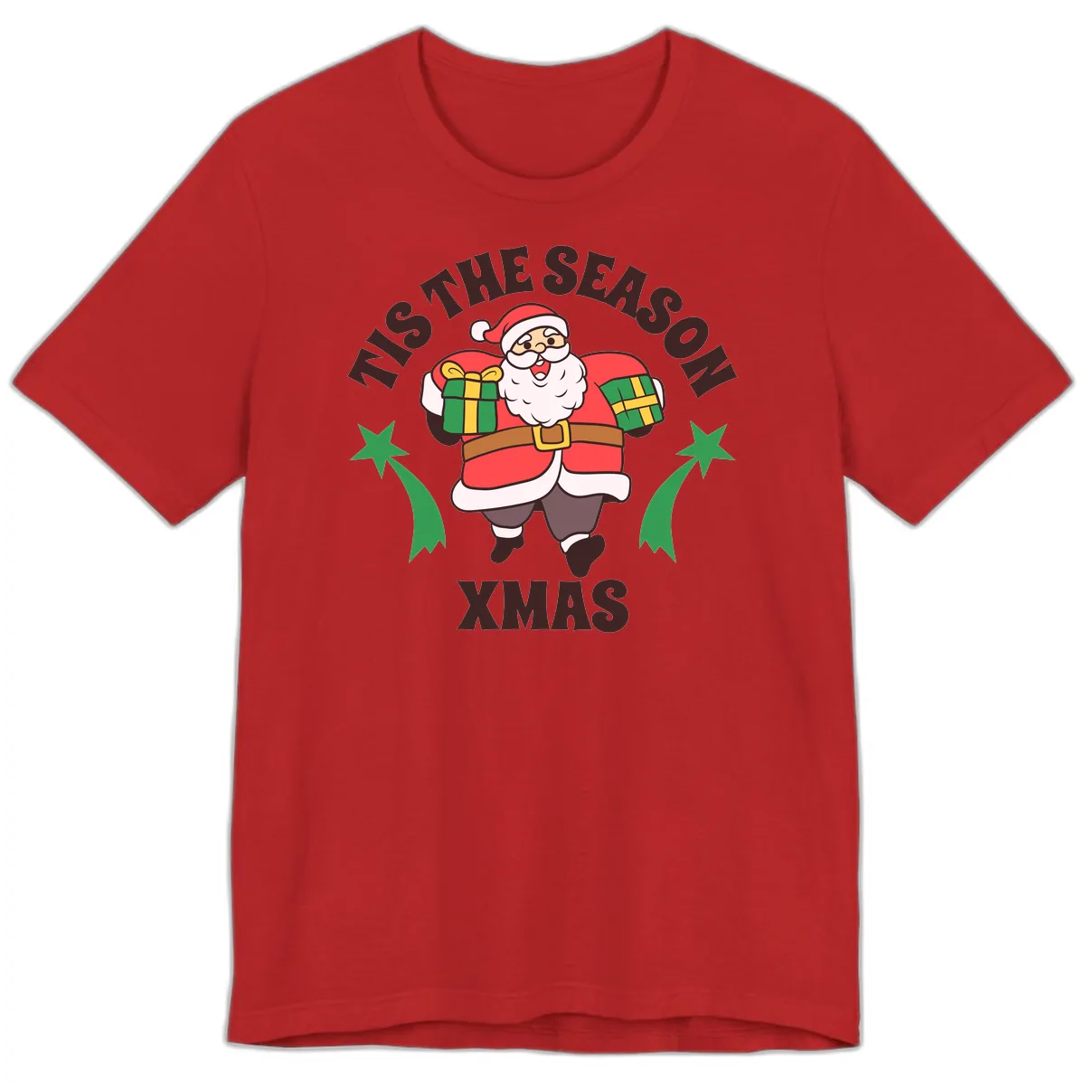 Tis The Season For Presents Santa Premium T-Shirt in Red