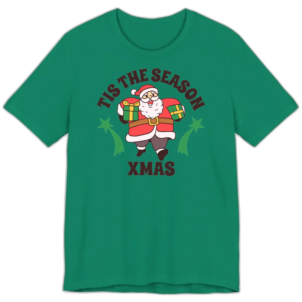 Tis The Season For Presents Santa Premium T-Shirt in Kelly