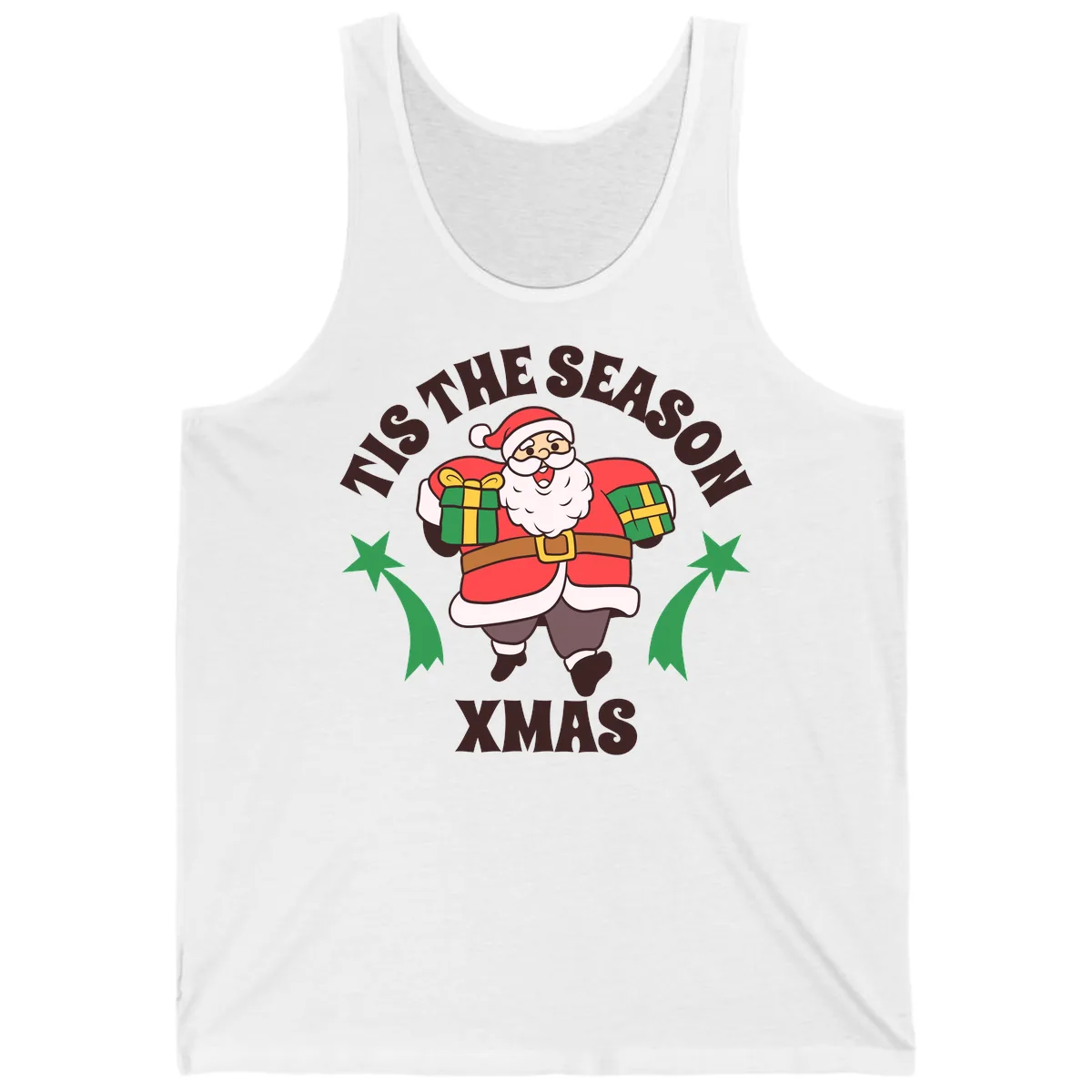Tis The Season For Presents Santa Tank in White