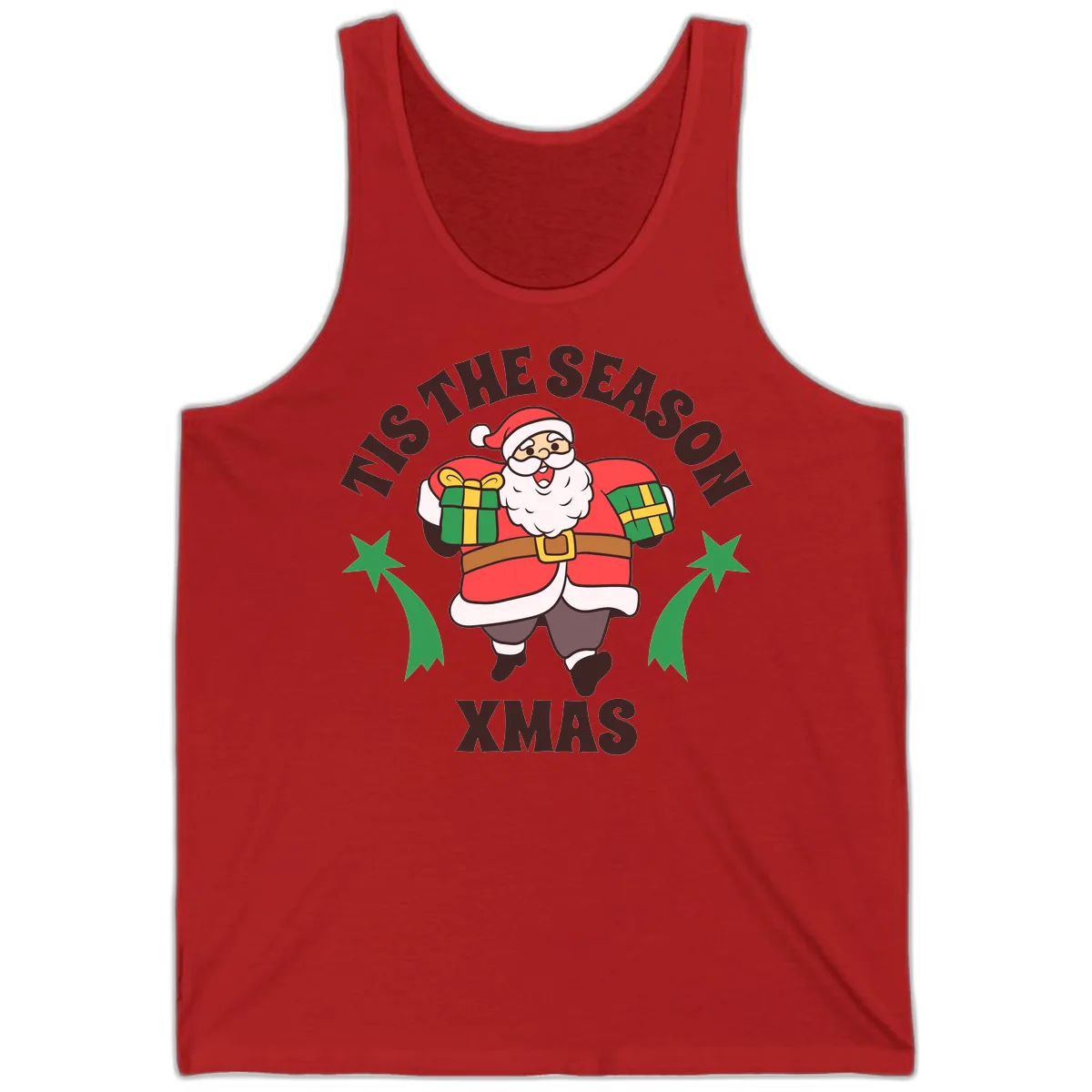 Tis The Season For Presents Santa Tank in Red