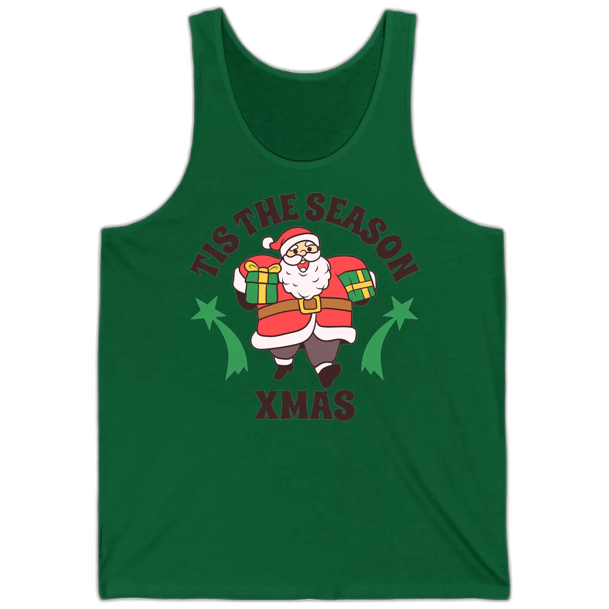Tis The Season For Presents Santa Tank in Kelly
