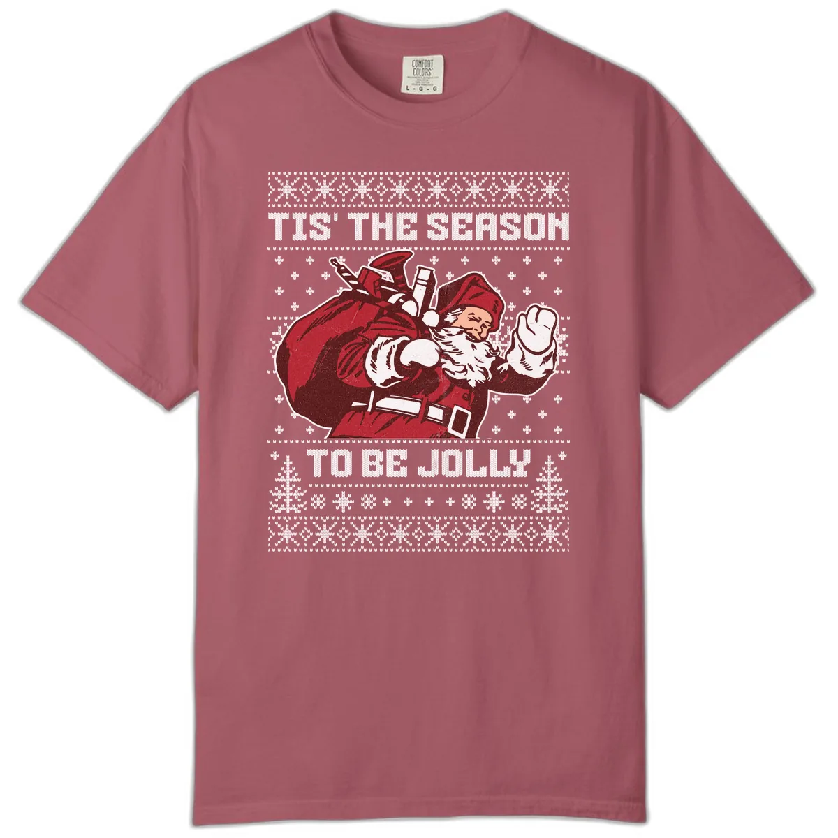 Tis The Season To Be Jolly Comfort Color in Crimson