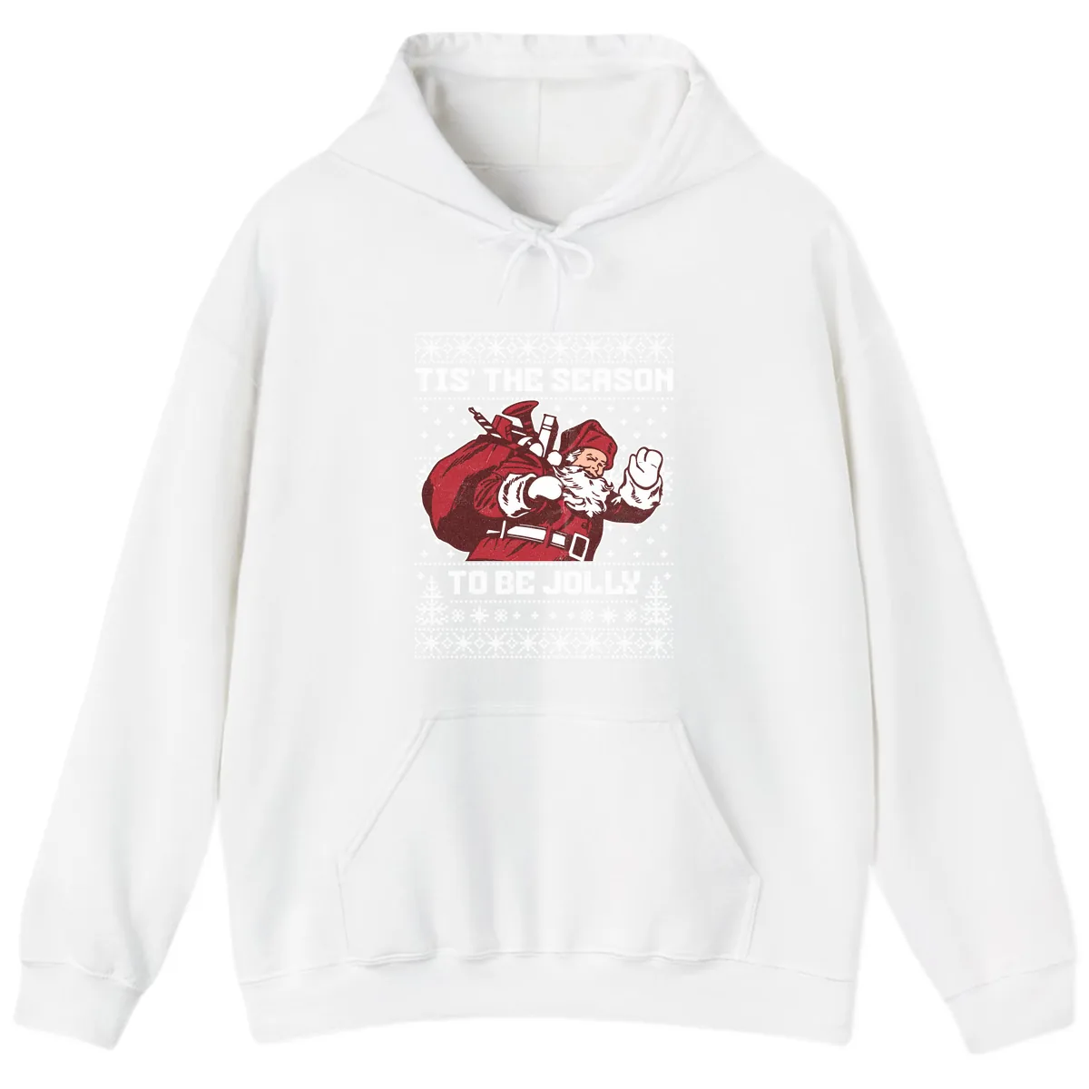 Tis The Season To Be Jolly Hoodie in White