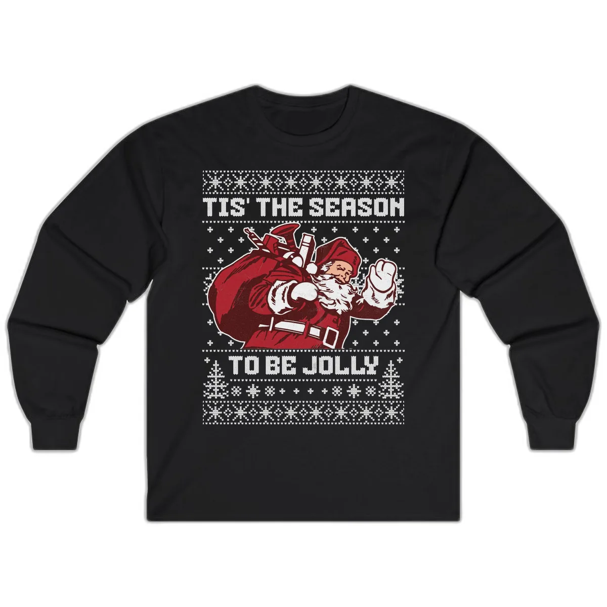 Tis The Season To Be Jolly Long Sleeve in Black