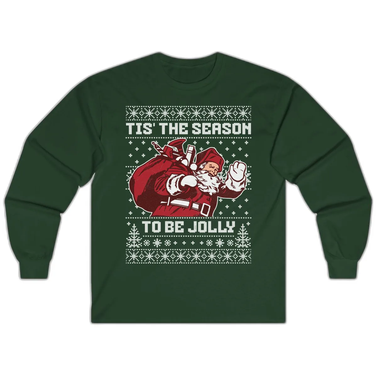 Tis The Season To Be Jolly Long Sleeve in Forest Green
