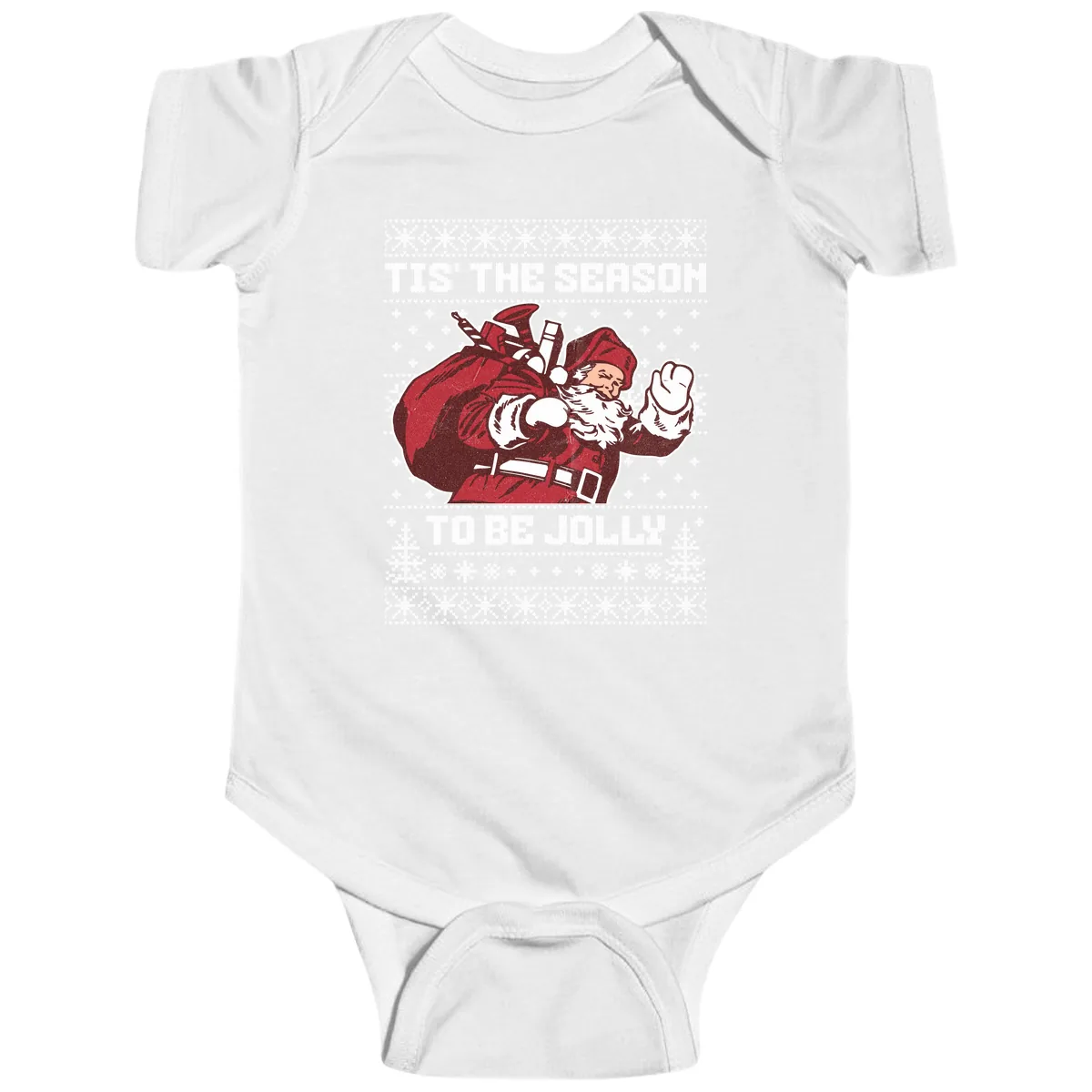 Tis The Season To Be Jolly Baby Onesie in White
