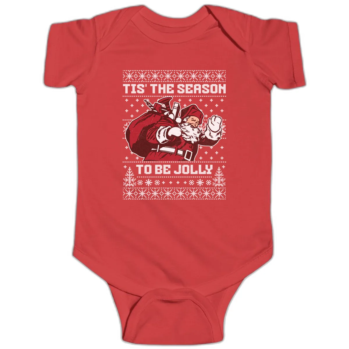 Tis The Season To Be Jolly Baby Onesie in Red