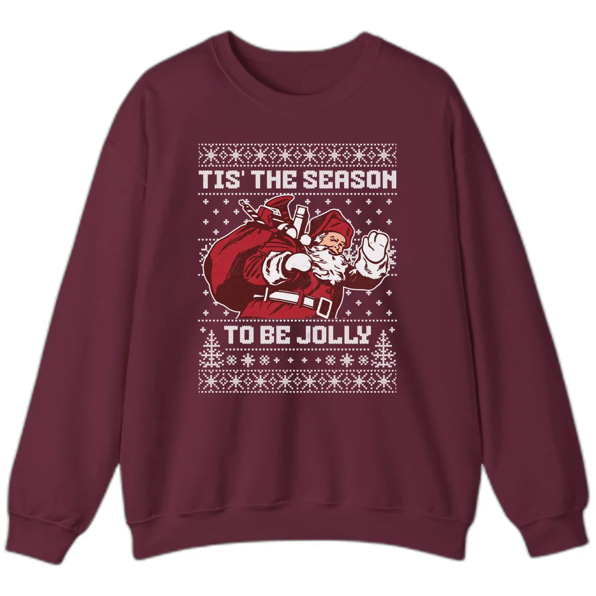 Tis The Season To Be Jolly Sweatshirt in Maroon