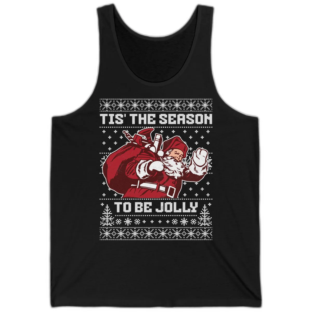 Tis The Season To Be Jolly Tank in Black