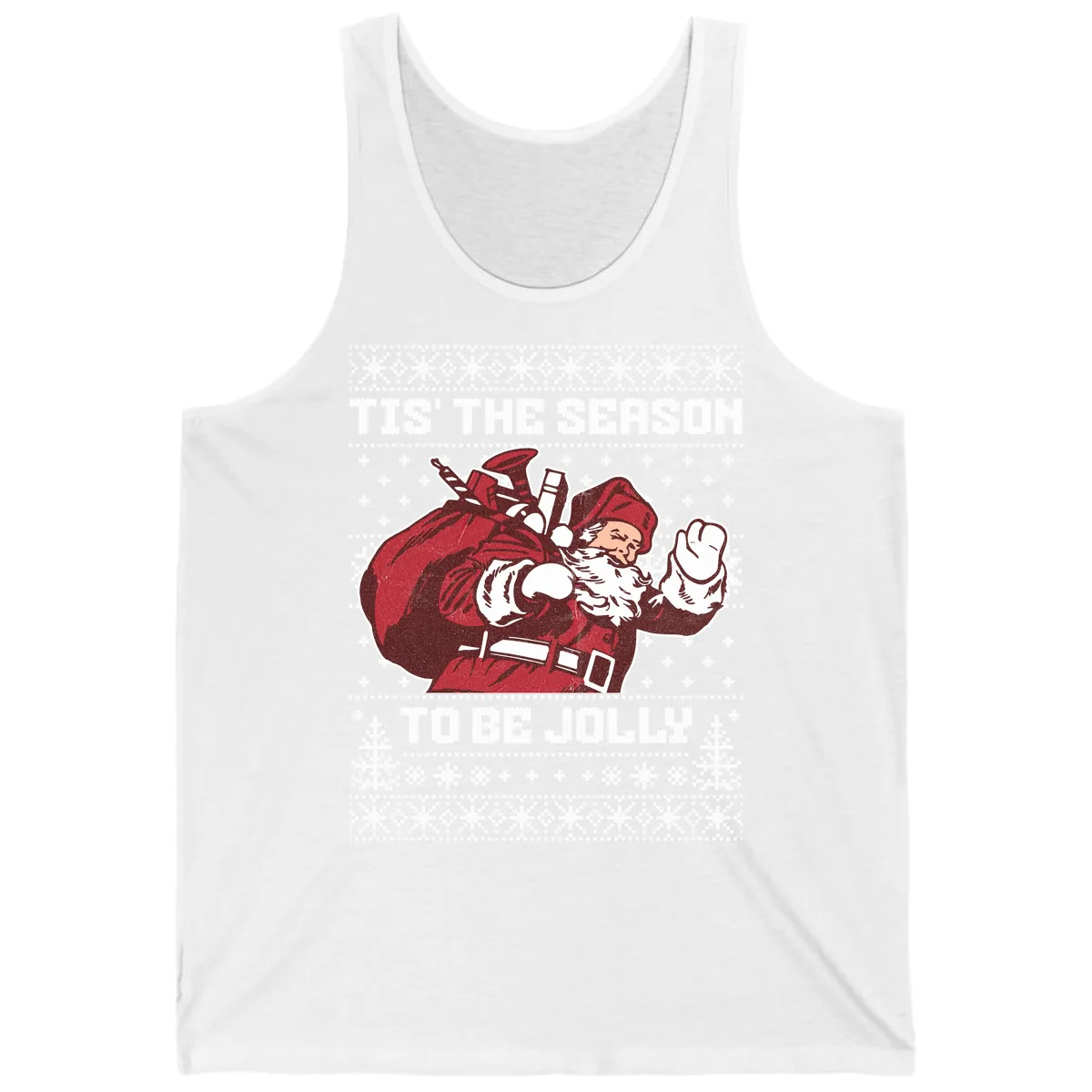 Tis The Season To Be Jolly Tank in White