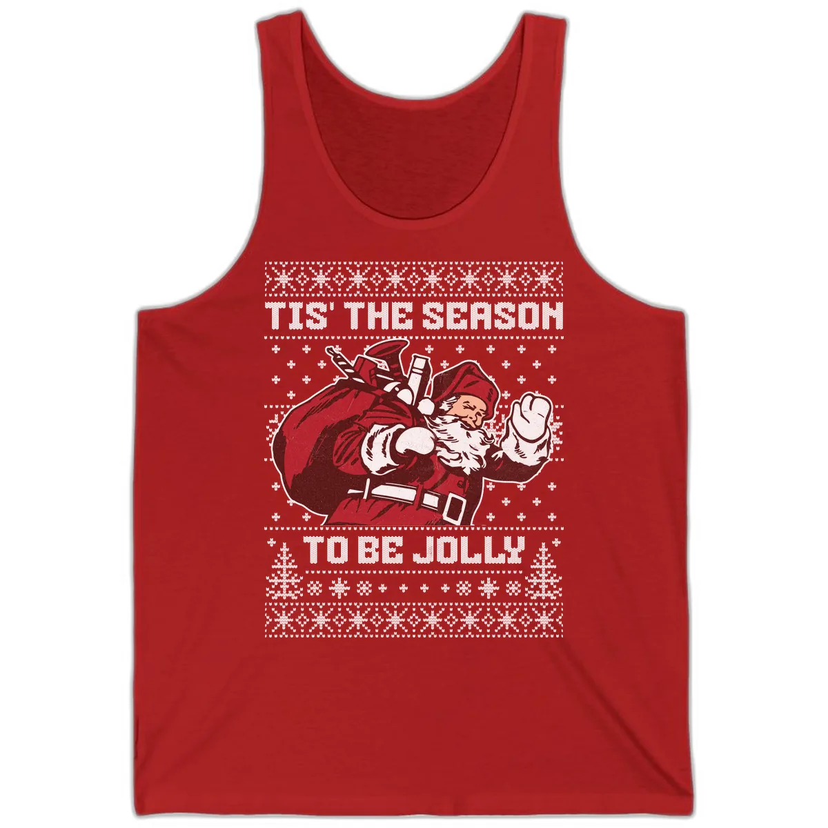 Tis The Season To Be Jolly Tank in Red