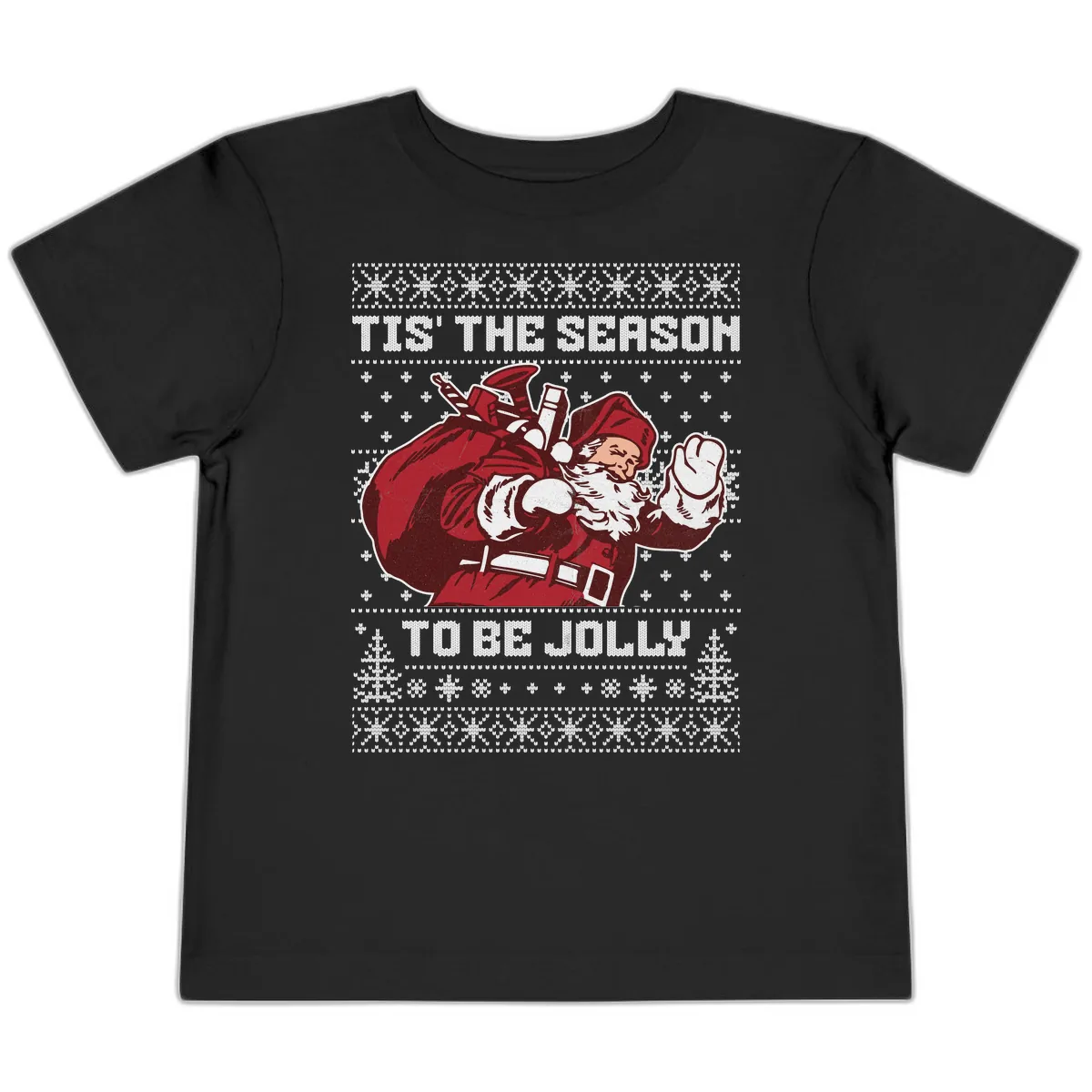 Tis The Season To Be Jolly Toddler T-Shirt in Black