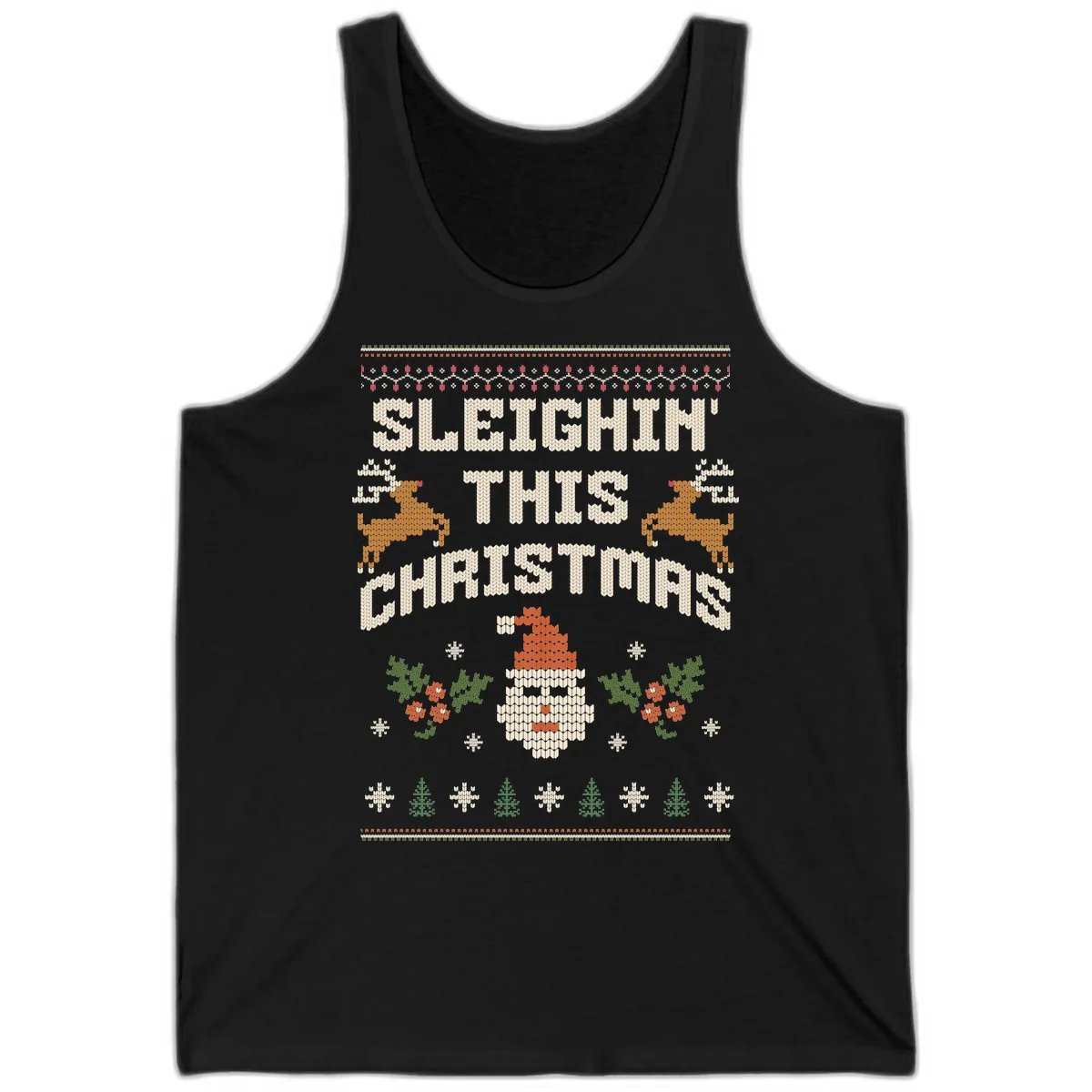 Sleighin' This Christmas Design Tank in Black