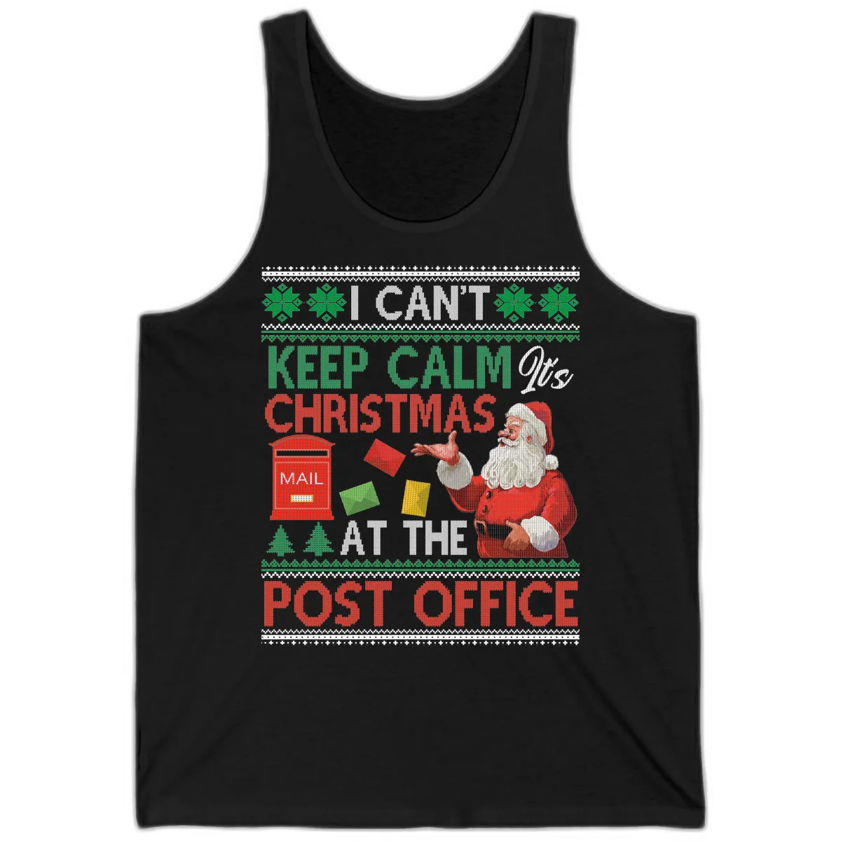 Keep Calm It's Christmas At The Post Office Tank in Black