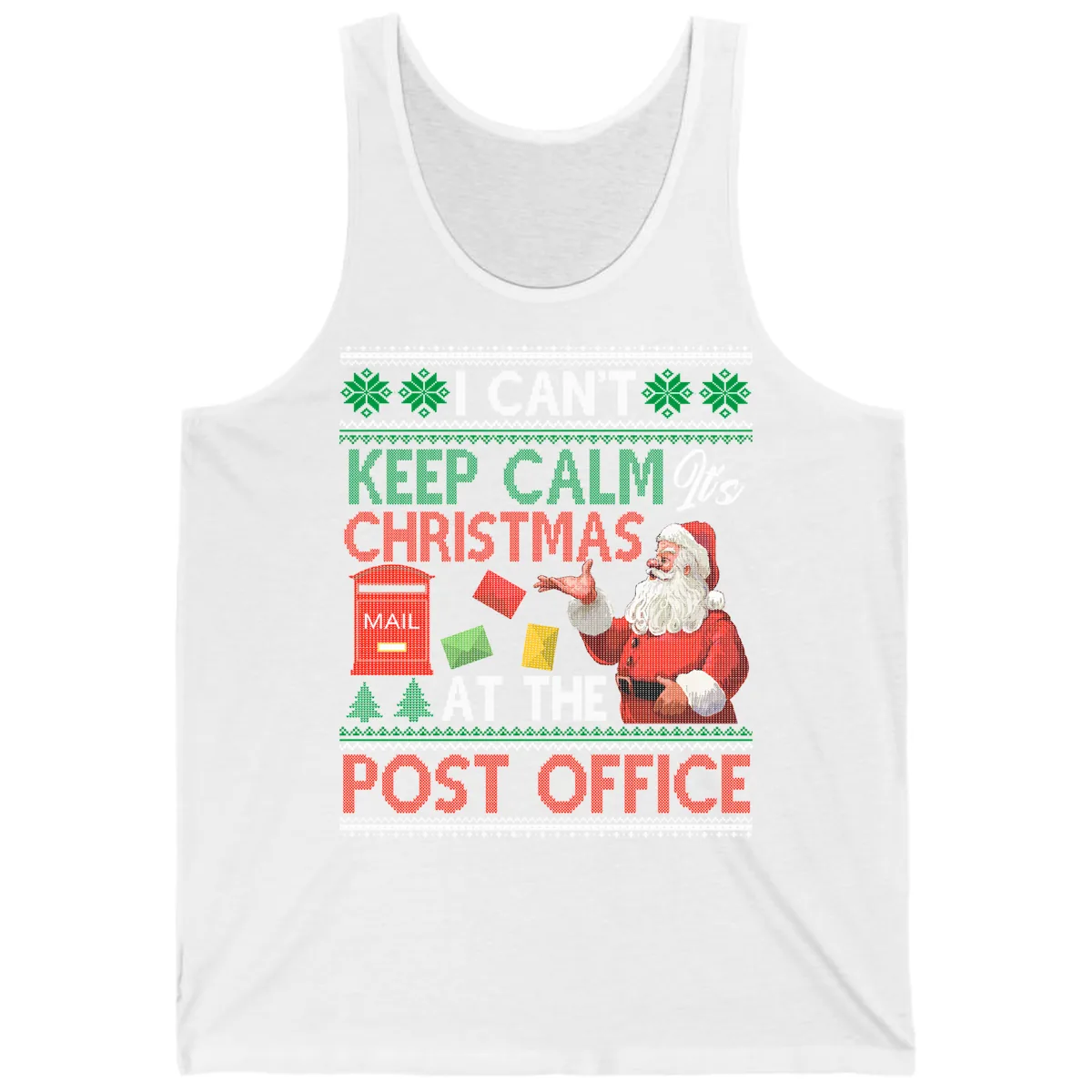 Keep Calm It's Christmas At The Post Office Tank in White