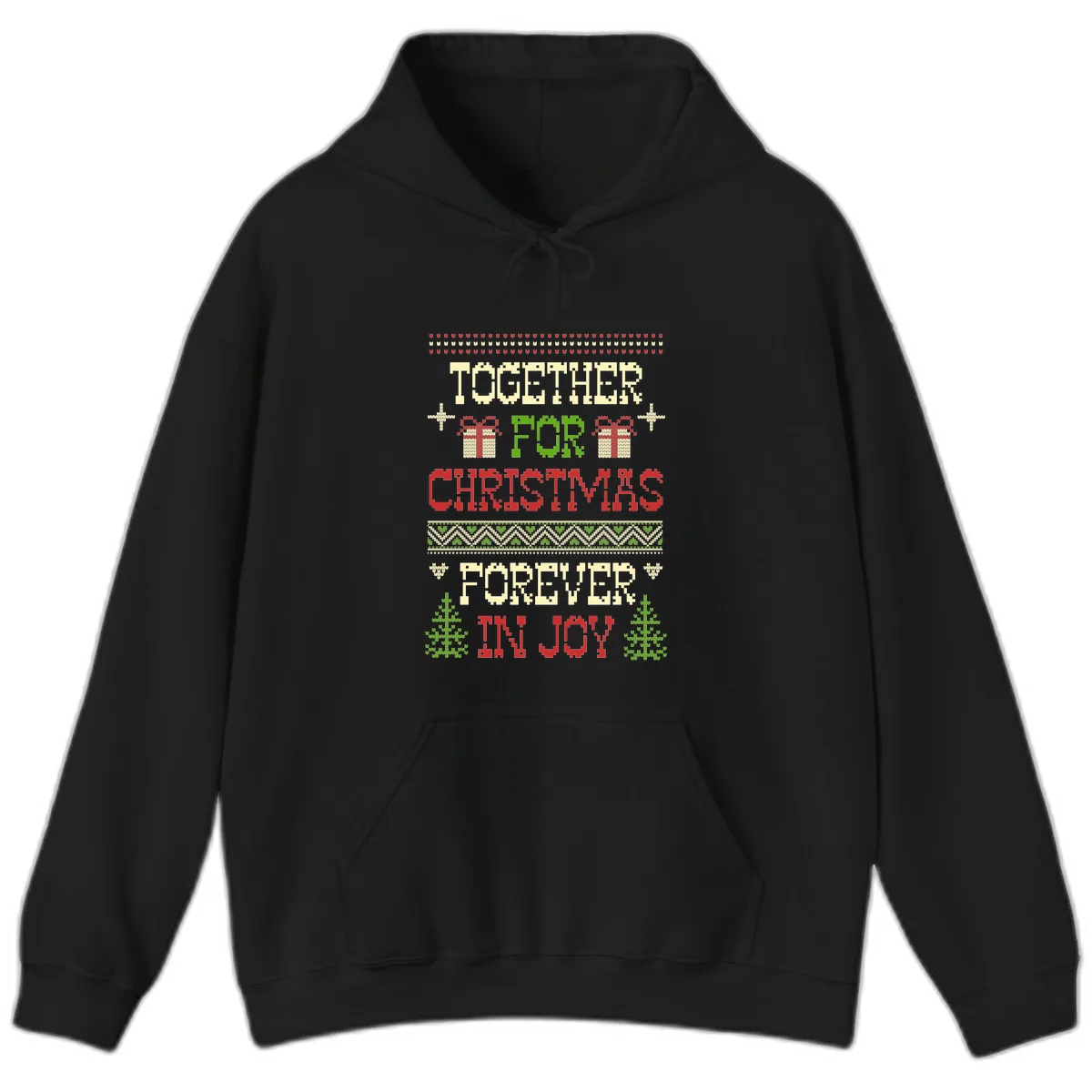 Together For Christmas Forever In Joy Hoodie in Black