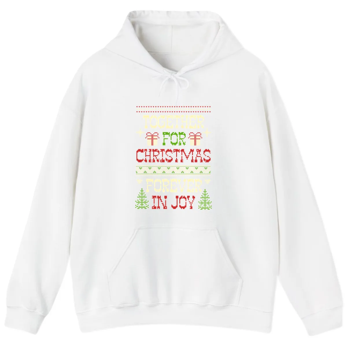 Together For Christmas Forever In Joy Hoodie in White